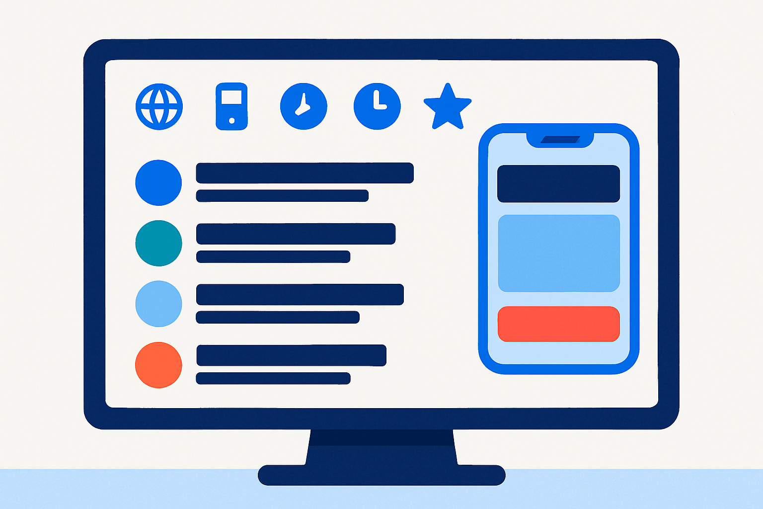Dashboard with scored local business leads and a highlighted roofer showing a mobile menu blocking the call button.