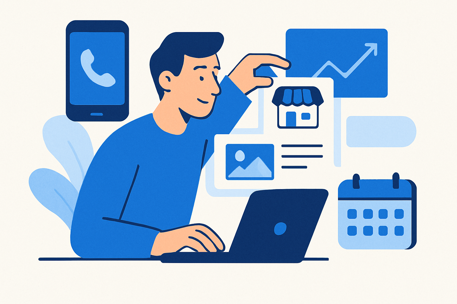 Freelancer quickly building a local business website with mobile tap-to-call and analytics rising