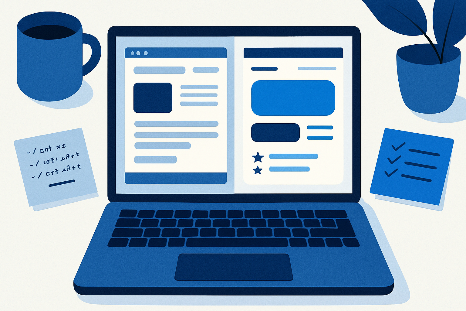 Side-by-side comparison of a stale local business website and a fresh redesign with modern conversion elements.